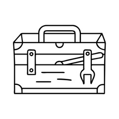 toolbox icon, toolbox line art - simple line art of toolbox, perfect for toolbox logos and icons