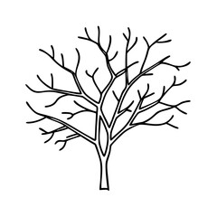 Fototapeta premium tree with bare branches icon, tree with bare branches line art - simple line art of tree with bare branches, perfect for tree with bare branches logos and icons