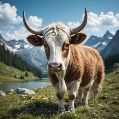 Naklejka premium Theme : life in the alps - nature , AI Generated