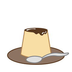 シンプルで可愛いプリンのイラスト