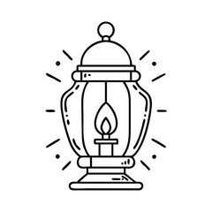 Obraz premium vintage lantern icon, vintage lantern line art - simple line art of vintage lantern, perfect for vintage lantern logos and icons