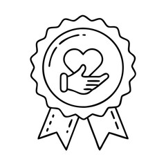volunteer badge icon, volunteer badge line art - simple line art of volunteer badge, perfect for volunteer badge logos and icons