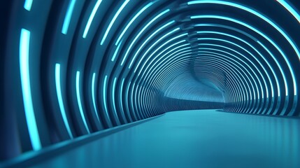 Obraz premium Mesmerizing Ultramodern Architectural Tunnel with Sleek LED Lighting in Luxurious Stadium Complex