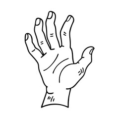 witch s green hand icon, witch s green hand line art - simple line art of witch s green hand, perfect for witch s green hand logos and icons