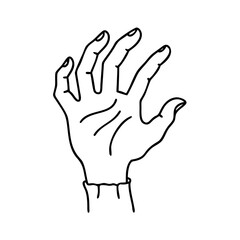 witch s green hand icon, witch s green hand line art - simple line art of witch s green hand, perfect for witch s green hand logos and icons