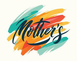 Obraz premium Mothers Day Card With Abstract Brush Strokes