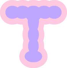 Ransom Letter T Collage Handdrawn Alphabet