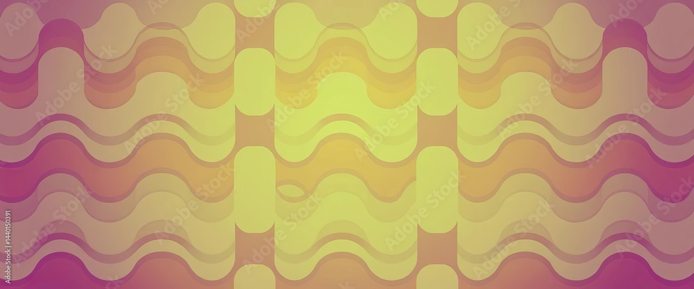 Wall mural seamless retro geometric pattern featuring wavy lines forming squares minimalist abstract background