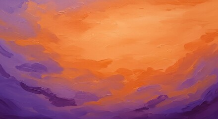 Orange and Purple Abstract Painting Texture with Artistic Brush Strokes