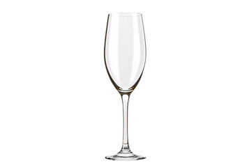 a clear wine glass with a long stem