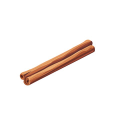 Two Cinnamon Sticks in Flat Design. Aromatic Cinnamon Spice Sticks Artwork