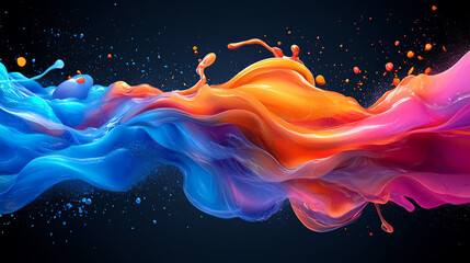 Vibrant colorful glass texture with flowing hues on a black background. HD & 64k resolution, perfect for abstract art, wallpapers, and creative designs
