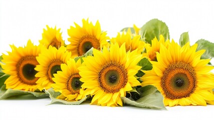 Obraz premium Vibrant Sunflower Isolated on White Background - Professional Floral Photography