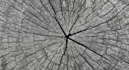 Fototapeta premium Close Up of Tree Stump Showing Growth Rings and Cracks