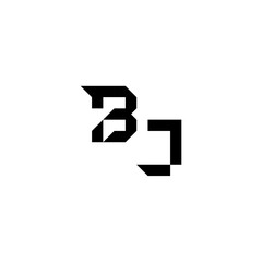 sporty style monogram cool minimalist logo BJ Initial square concept Alphabet