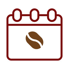 Daily brew schedule, a coffee bean on a calendar appointment icon