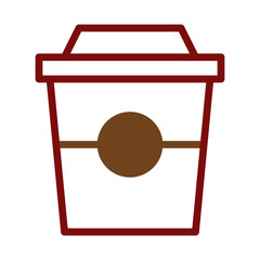 Minimalist coffee cup illustration with simple geometric shapes and line art