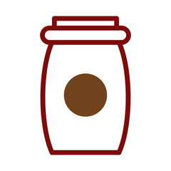 Stylized illustration depicting a jar, rendered in a flat, graphic design approach