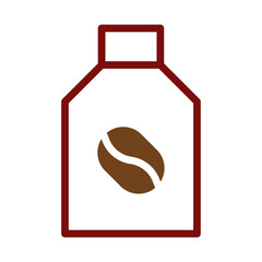 Minimalist depiction showcasing a coffee bean sealed within a stylized package design