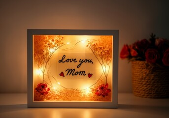 Heartfelt Mother's Day gift idea with illuminated frame decoration