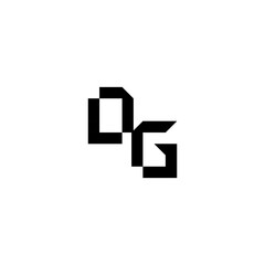sporty style monogram cool minimalist logo DG Initial square concept Alphabet