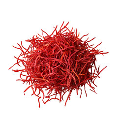 Naklejka premium Saffron spice threads (strands) isolated on white background