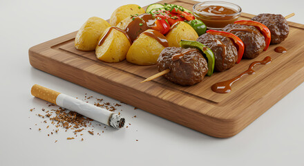 Healthy Eating vs. Smoking: A Visual Comparison of Lifestyle Choices