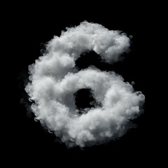 Cumulus Cloud Number 6 Overlay - Stunning Dreamy Text Effect for Ethereal Designs. Perfect for Whimsical, Creative and Fantasy Projects. 