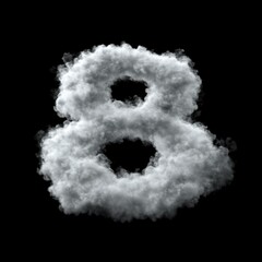 Cumulus Cloud Number 8 Overlay - Stunning Dreamy Text Effect for Ethereal Designs. Perfect for Whimsical, Creative and Fantasy Projects. 