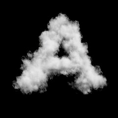 Cumulus Cloud Letter A Overlay - Stunning Dreamy Text Effect for Ethereal Designs. Perfect for Whimsical, Creative and Fantasy Projects. 