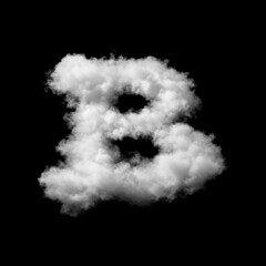 Cumulus Cloud Letter B Overlay - Stunning Dreamy Text Effect for Ethereal Designs. Perfect for Whimsical, Creative and Fantasy Projects. 