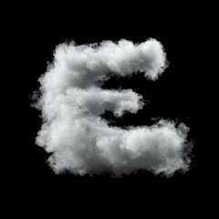 Cumulus Cloud Letter E Overlay - Stunning Dreamy Text Effect for Ethereal Designs. Perfect for Whimsical, Creative and Fantasy Projects. 