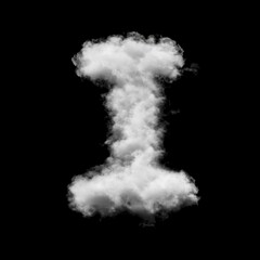 Cumulus Cloud Letter I Overlay - Stunning Dreamy Text Effect for Ethereal Designs. Perfect for Whimsical, Creative and Fantasy Projects. 