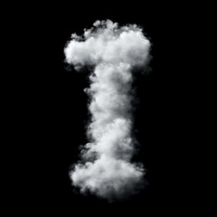 Cumulus Cloud Letter I Overlay - Stunning Dreamy Text Effect for Ethereal Designs. Perfect for Whimsical, Creative and Fantasy Projects. 