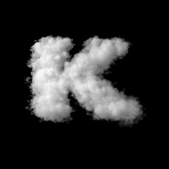 Cumulus Cloud Letter K Overlay - Stunning Dreamy Text Effect for Ethereal Designs. Perfect for Whimsical, Creative and Fantasy Projects. 