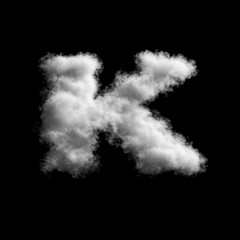 Cumulus Cloud Letter K Overlay - Stunning Dreamy Text Effect for Ethereal Designs. Perfect for Whimsical, Creative and Fantasy Projects. 