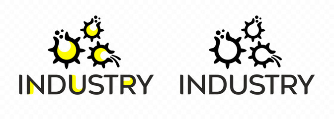 Gear, industry, pinion and gearwheel, graphic design. Metallurgy and chemical industry, vector design and illustration