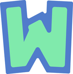 Ransom Letter W Collage Handdrawn Alphabet