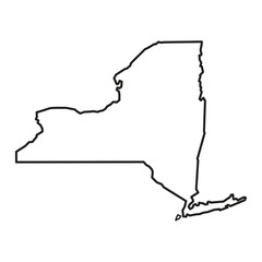 New York State Outline Map Vector Illustration