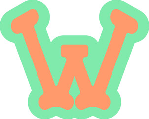 Ransom Letter W Collage Handdrawn Alphabet