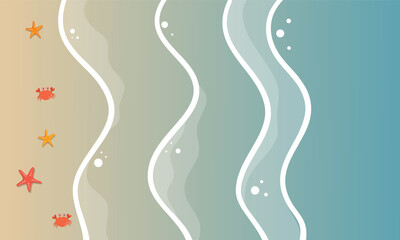 Minimalist Blue and Beige Wavy Pool Background