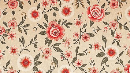 Obraz premium Textured Floral Wallpaper - Packaging Design Inspiration, Ideal for Product Wraps
