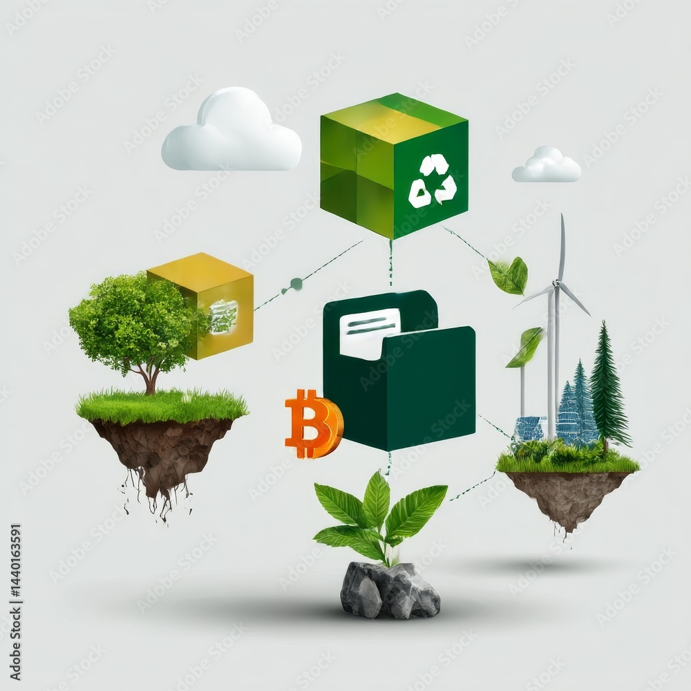 Poster green cryptocurrency and sustainable finance: a conceptual visualization of eco-friendly blockchain 