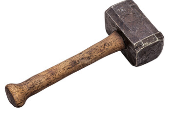 a large hammer with a wooden handle
