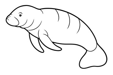 Graceful Manatee Sketch