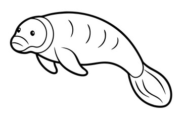 Graceful Manatee Sketch