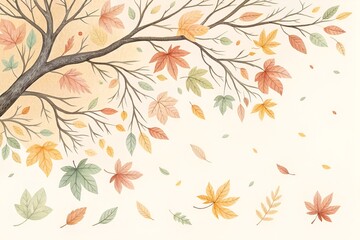 autumn leaves seamless pattern