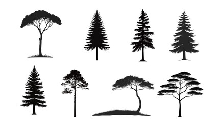 A minimalist black-and-white nature silhouette, showcasing a simple yet striking representation of natural elements. Ideal for eco-friendly, outdoor, and nature-related projects, 