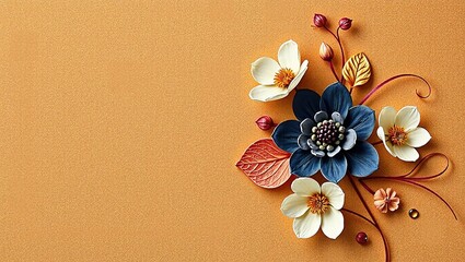 Abstract Floral Design on Textured Background - Creative Concept