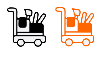 Cleaning of trolley vector icon.Outline vector icon isolated on white background cleaning trolley.